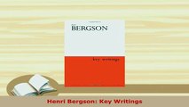 PDF  Henri Bergson Key Writings  EBook