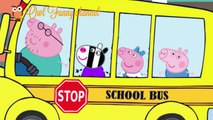 Wheels On The Bus PEPPA PIG Go round and round -  Fun Daddy Finger Dinosaurs Collection