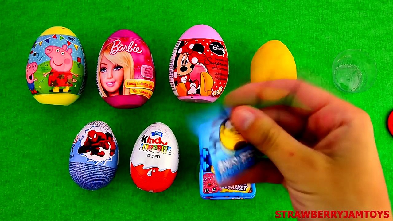 Spider Man and Spongebob - Play Doh Shopkins Kinder Surprise Barbie - Surprise Egg