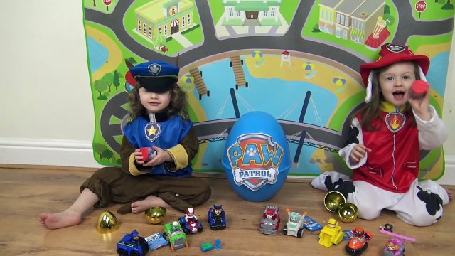 PAW PATROL TOYS Giant Egg Surprise Opening Marshall Chase Paw Patrol Kids Video + Kinder Surprise