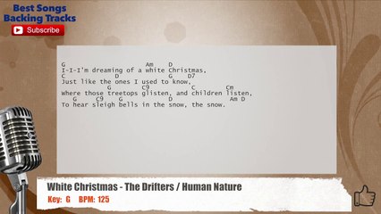 White Christmas - The Drifters _ Human Nature Vocal Backing Track with chords and lyrics