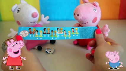 Peppa Pig  Kinder Surprise sat with surprise toys unboxing Cartuns for kids