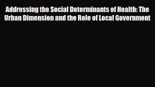Addressing the Social Determinants of Health: The Urban Dimension and the Role of Local Government