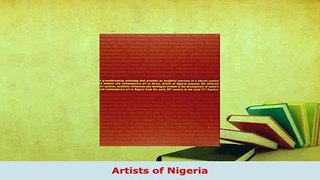 Download  Artists of Nigeria PDF Full Ebook