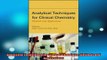 FREE PDF  Analytical Techniques for Clinical Chemistry Methods and Applications  BOOK ONLINE