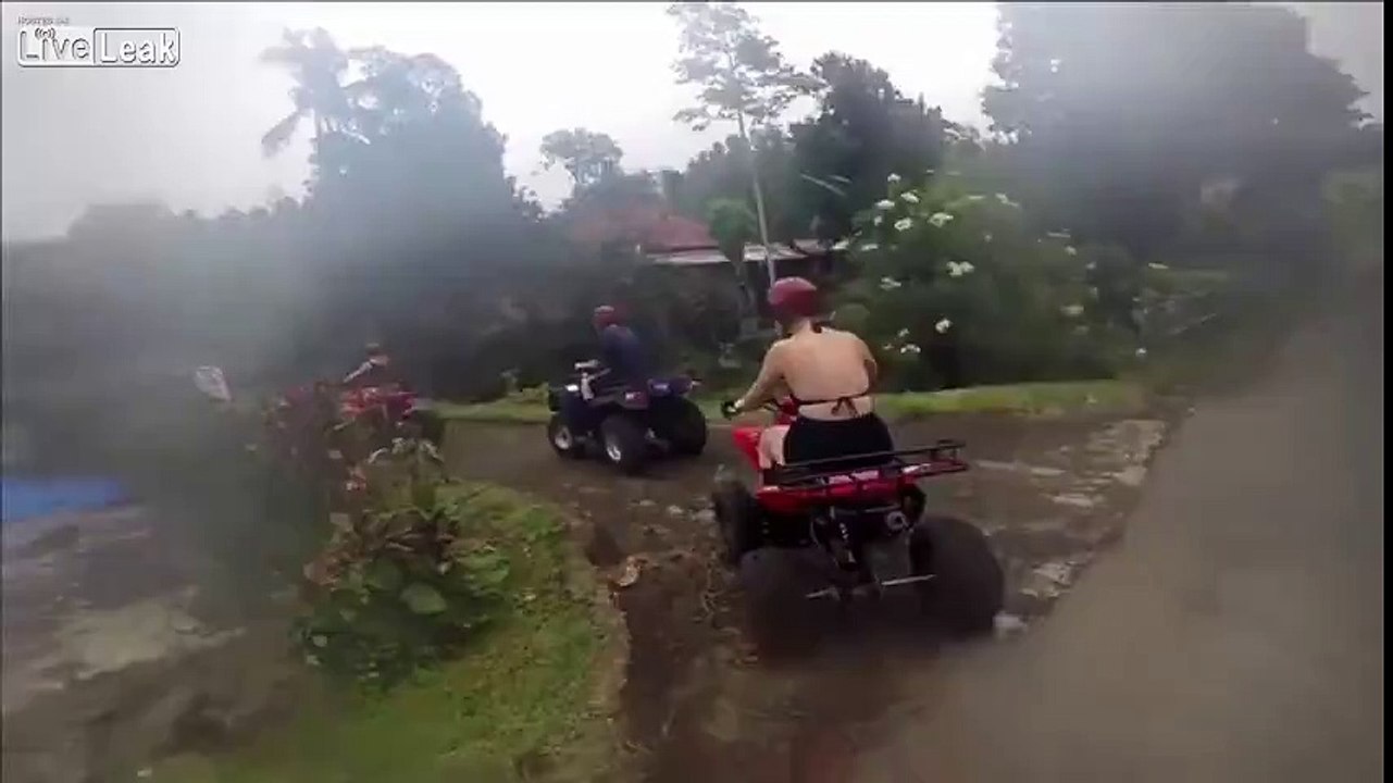 Girl On ATV Falls Into a Ditch