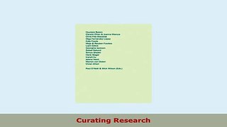 PDF  Curating Research Download Online