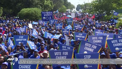 S.African main opposition party leads march against Zuma