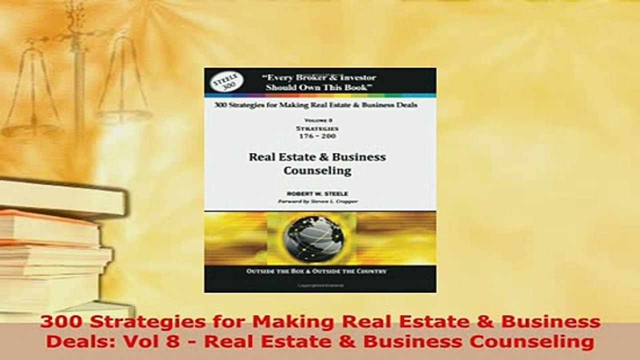 PDF  300 Strategies for Making Real Estate  Business Deals Vol 8  Real Estate  Business Download Online