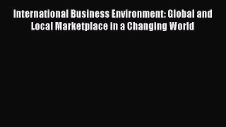 Read International Business Environment: Global and Local Marketplace in a Changing World Ebook