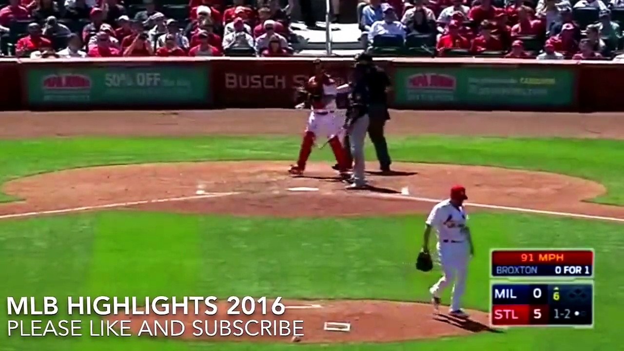 Milwaukee Brewers @ St. Louis Cardinals (MLB Season 2016) April 14, 2016 HIGHLIGHTS
