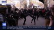Un CRS met un violent coup de pied à une manifestante à paris