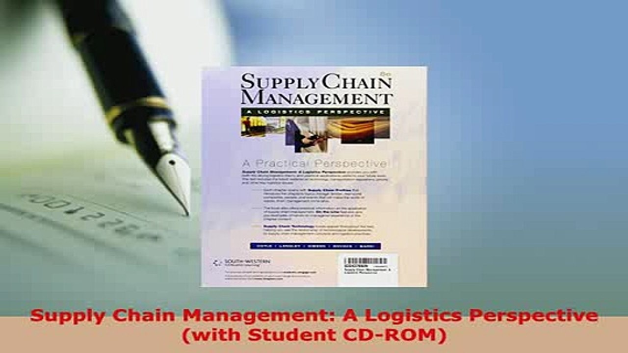 Download  Supply Chain Management A Logistics Perspective with Student CDROM Free Books