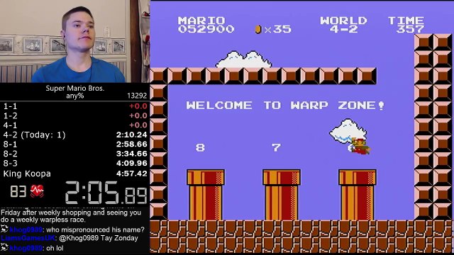 (4:57.260) Super Mario Bros. any% speedrun *World Record*
