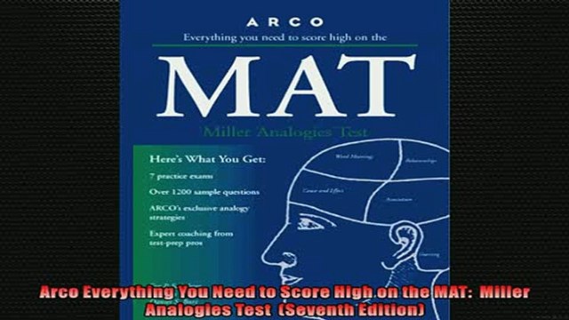FREE DOWNLOAD Arco Everything You Need to Score High on the MAT Miller Analogies Test Seventh READ ONLINE