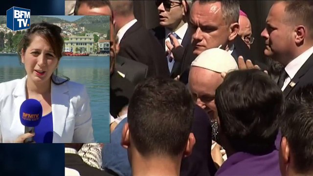 Le pape à la rencontre des migrants de Lesbos