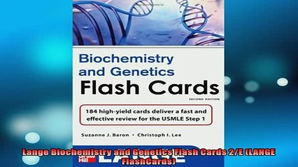 READ book  Lange Biochemistry and Genetics Flash Cards 2E LANGE FlashCards  FREE BOOOK ONLINE