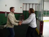 Andy and Jenelle trying to swing dance in ice skates