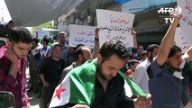 Anti-regime demo in Aleppo as thousands flee fighting