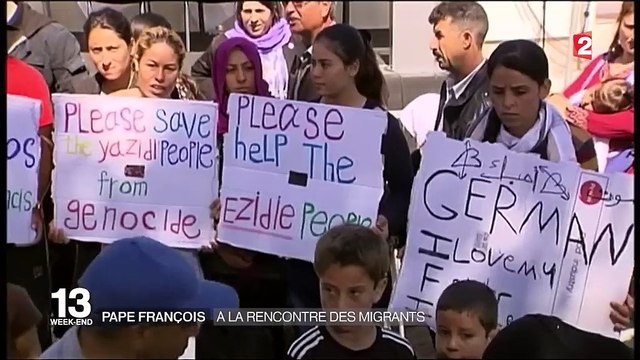 Le pape François à la rencontre des migrants de Lesbos