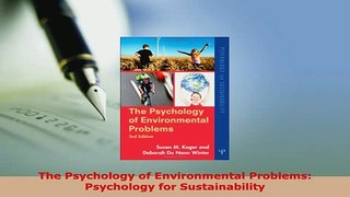 Download  The Psychology of Environmental Problems Psychology for Sustainability Read Online