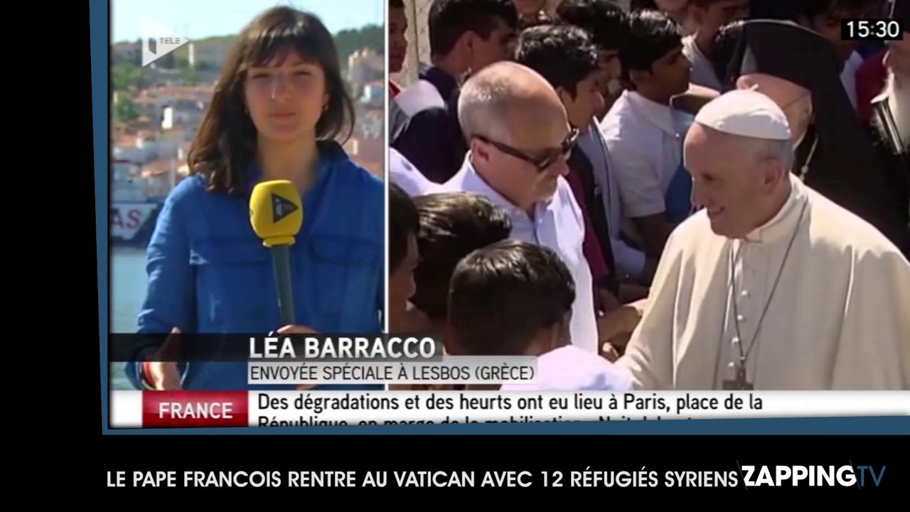 Le pape François à Lesbos : Il rentre au Vatican avec 12 réfugiés syriens (Vidéo)