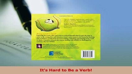 Read  Its Hard to Be a Verb Ebook Free