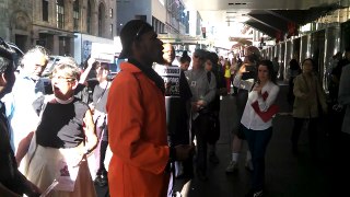 2013.10.02 Peer Educator Levele Pointer Speaking at Protest of Corrections Corporation of America