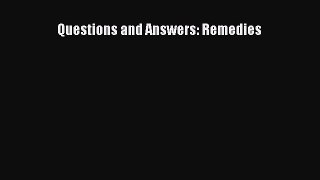 [Download PDF] Questions and Answers: Remedies PDF Online