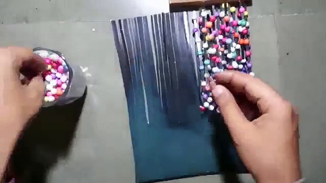How to Make Flower Pot using X ray film and Thermocol Balls decorate