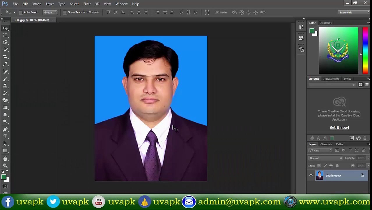 Lecture 34 how to make 6 pasport size pics for school college  in adobe photoshop CC in urdu hindi