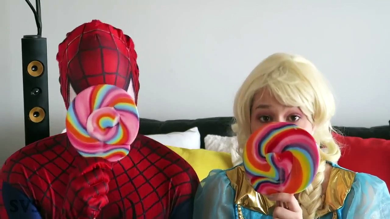 SPIDERMAN BECOMES MERMAID! w  Frozen Elsa vs Evil Elsa vs Joker   Superhero Fun in Real Life