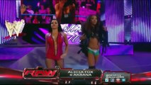 RAW Divas Handicap Match Nikki Bella vs Alicia Fox & Aksana