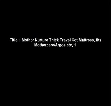 mothercare cot mattress