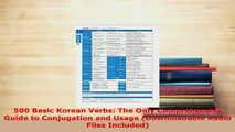 PDF  500 Basic Korean Verbs The Only Comprehensive Guide to Conjugation and Usage Read Full Ebook