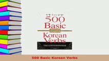 PDF  500 Basic Korean Verbs Download Full Ebook