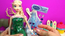 Queen Elsa Wooden Doll Glitter & Jewel Dress Decoration Craft Playset Frozen Fever Dressup