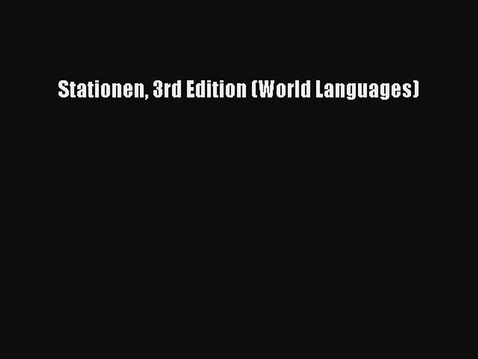 Download Stationen 3rd Edition (World Languages) Ebook Free