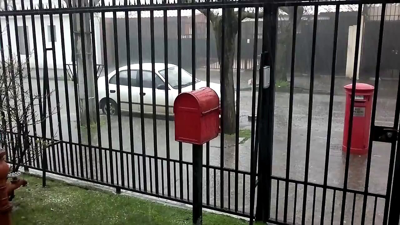 Locura en talca con granizada....