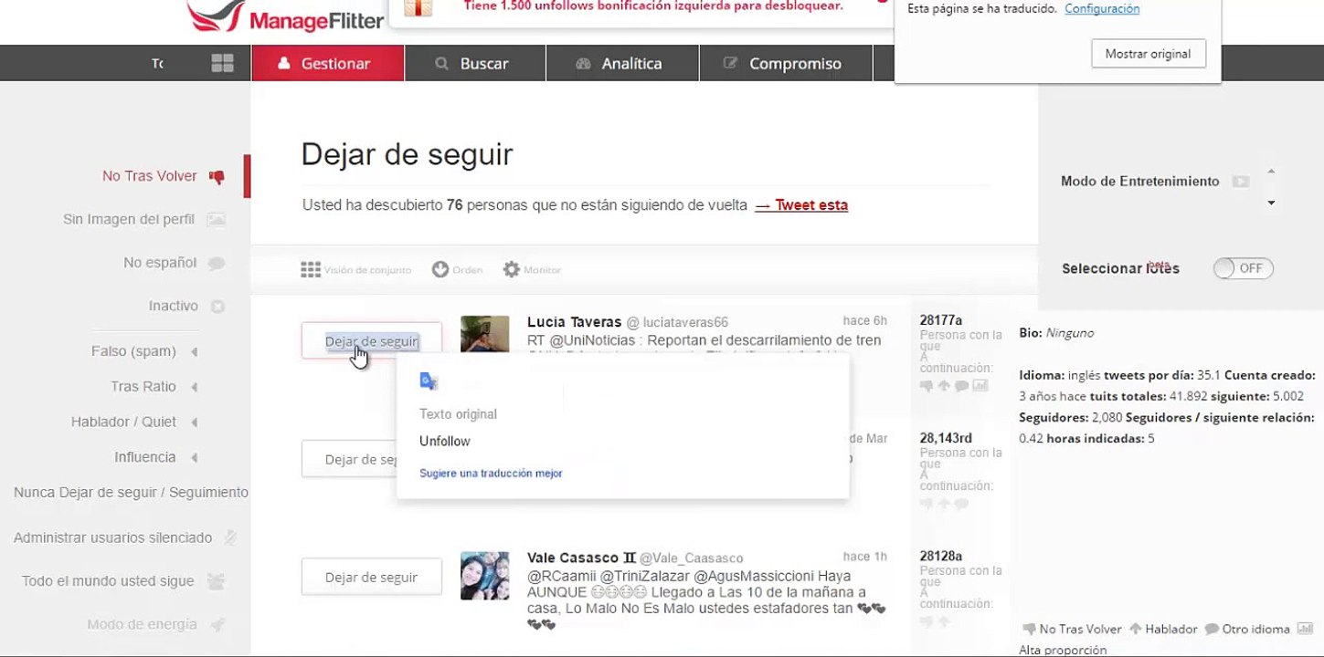 como utilizar el programa manageflitter
