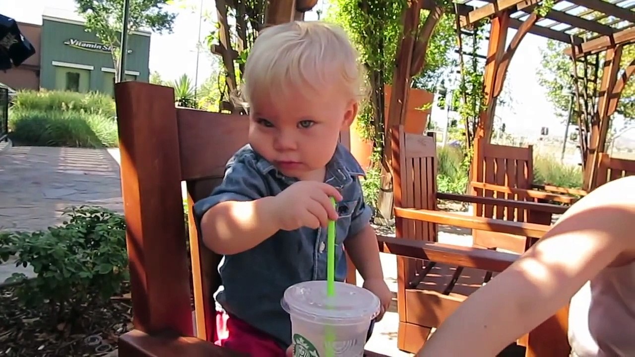 BABY DRINKS STARBUCKS! (9.6.14 - Day 589)