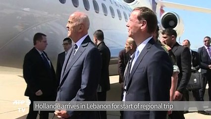 French President Hollande in Lebanon for start of regional trip
