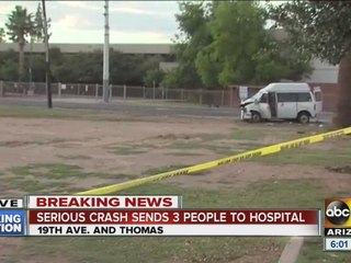 Serious crash sends 3 people to hospital