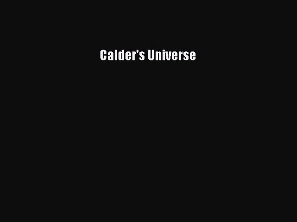 Read Calder's Universe Ebook Free