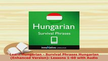 PDF  Learn Hungarian  Survival Phrases Hungarian Enhanced Version Lessons 160 with Audio Download Online