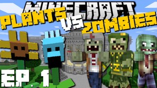 Minecraft: PLANT VS ZOMBIES MOD (White House Special Edition) Mod Survival Game Ep 1