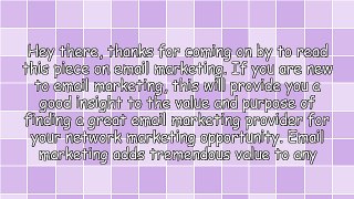 Email Marketing Value for a Network Marketing Business