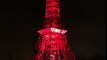 Mini Eiffel Tower sparkles at COP21 in Paris, France
