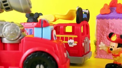 Mickey Mouse Clubhouse Save the Day Fire Truck with Minnie Mouse House Having Play Doh Fire