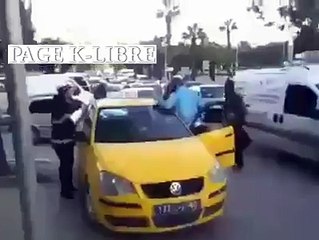 عون أمن تنحي البلاكة متاع التاكسي وتكسرهالو على راسو!